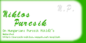 miklos purcsik business card